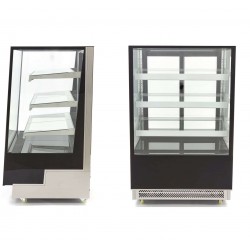 Vitrina Refrigerada Expositora Cristal Curvo con Reserva Decoración Negra  Fondo 100 de 1525 x1100 x1235h mm